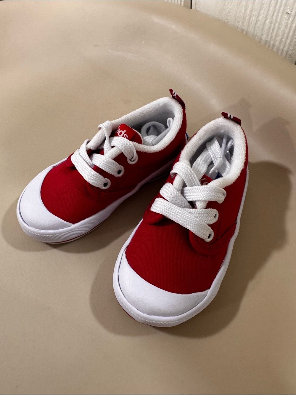 Keds Red Canvas Lace-Up Sneakers